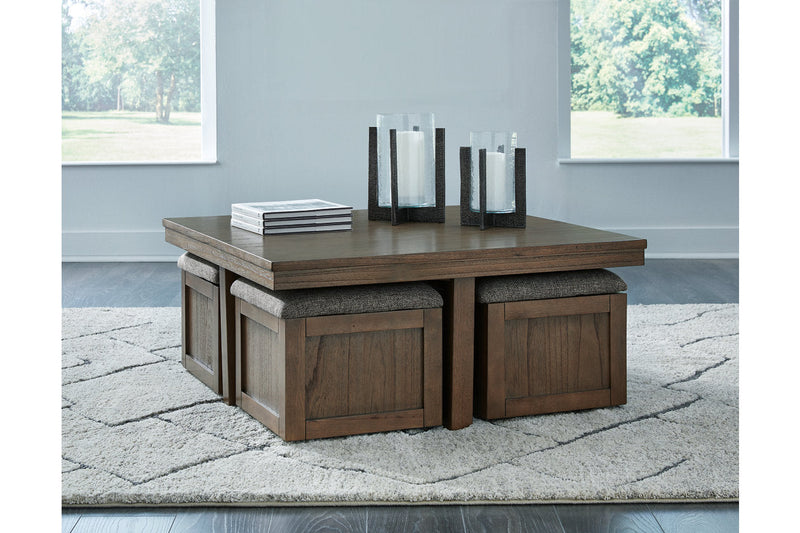 Boardernest Brown Coffee Table and 2 End Tables -  Ashley - Lara Furniture