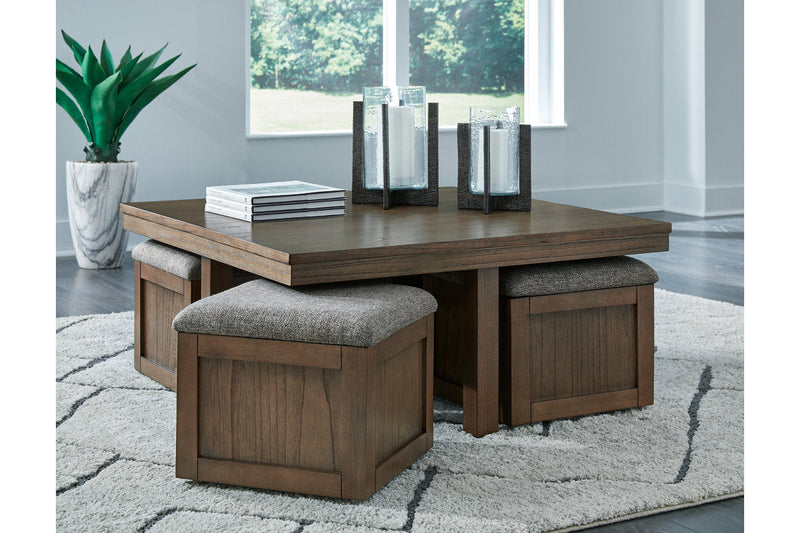 Boardernest Brown Coffee Table and 2 End Tables -  Ashley - Lara Furniture