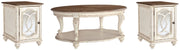 Realyn White/Brown Coffee Table with 2 End Tables from Ashley - Lara Furniture