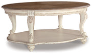 Realyn White/Brown Coffee Table with 2 End Tables from Ashley - Lara Furniture