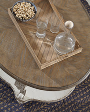 Realyn White/Brown Coffee Table with 2 End Tables from Ashley - Lara Furniture