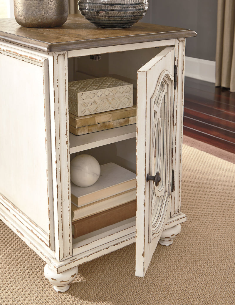 Realyn White/Brown Coffee Table with 2 End Tables from Ashley - Lara Furniture