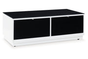 Gardoni White/Black Coffee Table and 2 End Tables -  Ashley - Lara Furniture
