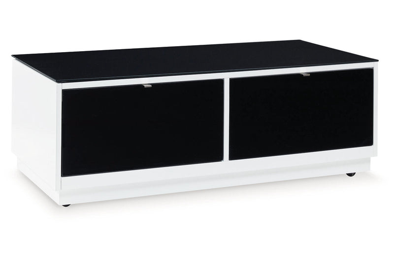 Gardoni White/Black Coffee Table and 2 End Tables -  Ashley - Lara Furniture