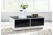 Gardoni White/Black Coffee Table and 2 Chairside End Tables -  Ashley - Lara Furniture