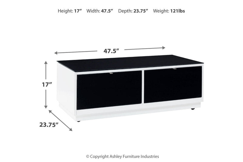 Gardoni White/Black Coffee Table and 2 Chairside End Tables -  Ashley - Lara Furniture