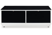 Gardoni White/Black Coffee Table and 2 Chairside End Tables -  Ashley - Lara Furniture