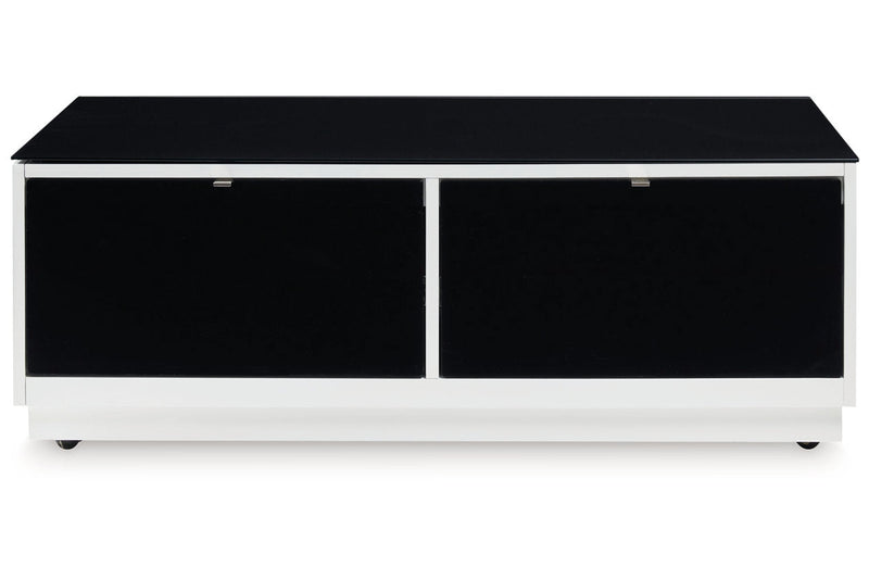 Gardoni White/Black Coffee Table and 2 Chairside End Tables -  Ashley - Lara Furniture