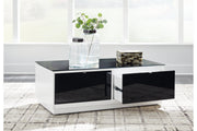 Gardoni White/Black Coffee Table and 2 End Tables -  Ashley - Lara Furniture