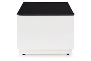 Gardoni White/Black Coffee Table and 2 Chairside End Tables -  Ashley - Lara Furniture