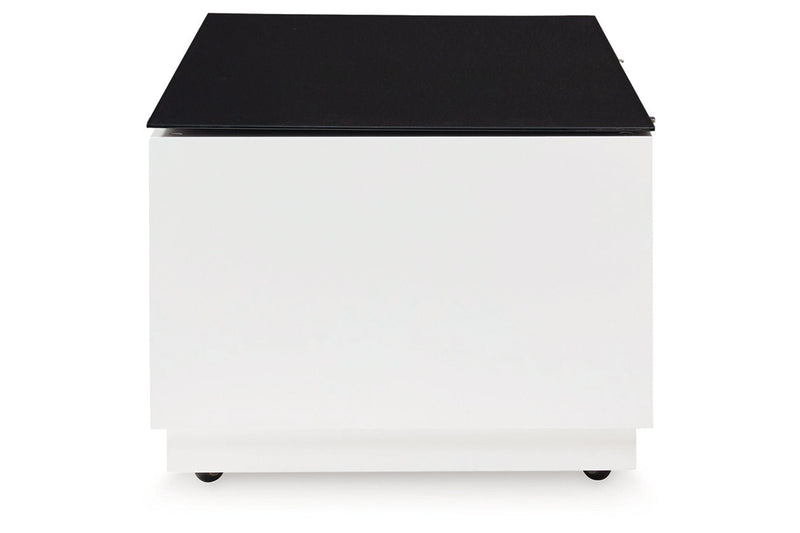 Gardoni White/Black Coffee Table and 2 Chairside End Tables -  Ashley - Lara Furniture