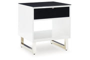 Gardoni White/Black Coffee Table and 2 End Tables -  Ashley - Lara Furniture