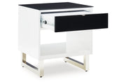 Gardoni White/Black Coffee Table and 2 End Tables -  Ashley - Lara Furniture
