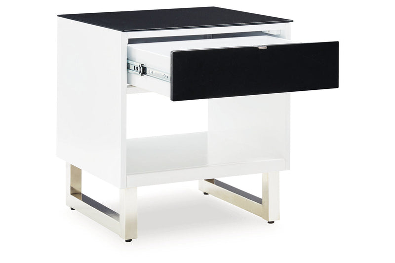 Gardoni White/Black Coffee Table and 2 End Tables -  Ashley - Lara Furniture