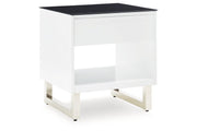 Gardoni White/Black Coffee Table and 2 End Tables -  Ashley - Lara Furniture