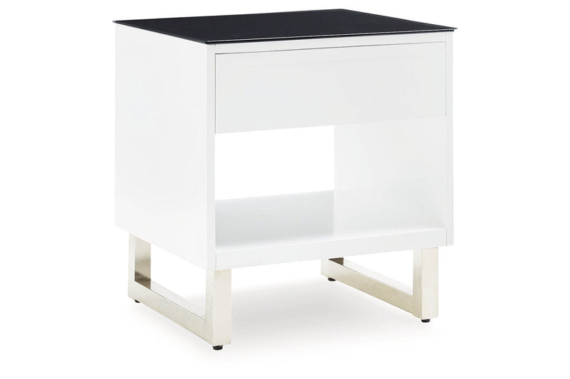 Gardoni White/Black Coffee Table and 2 End Tables -  Ashley - Lara Furniture