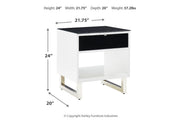 Gardoni White/Black Coffee Table and 2 End Tables -  Ashley - Lara Furniture