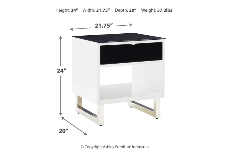 Gardoni White/Black Coffee Table and 2 End Tables -  Ashley - Lara Furniture