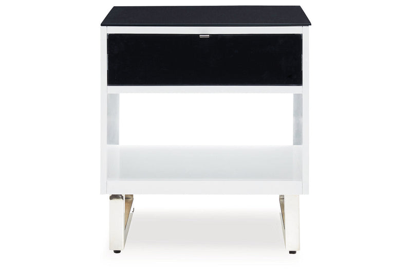 Gardoni White/Black Coffee Table and 2 End Tables -  Ashley - Lara Furniture