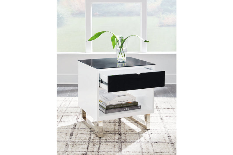 Gardoni White/Black Coffee Table and 2 End Tables -  Ashley - Lara Furniture