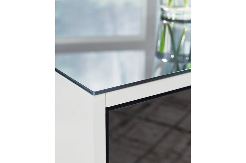 Gardoni White/Black Coffee Table and 2 End Tables -  Ashley - Lara Furniture