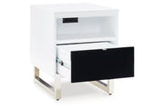 Gardoni White/Black Coffee Table and 2 Chairside End Tables -  Ashley - Lara Furniture