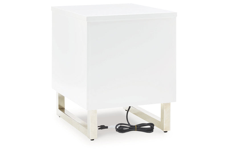 Gardoni White/Black Coffee Table and 2 Chairside End Tables -  Ashley - Lara Furniture