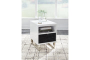 Gardoni White/Black Coffee Table and 2 Chairside End Tables -  Ashley - Lara Furniture