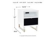 Gardoni White/Black Coffee Table and 2 Chairside End Tables -  Ashley - Lara Furniture