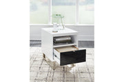 Gardoni White/Black Coffee Table and 2 Chairside End Tables -  Ashley - Lara Furniture