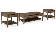 Roanhowe Brown Coffee Table and 2 End Tables -  Ashley - Lara Furniture