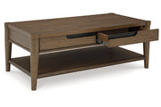 Roanhowe Brown Coffee Table and 2 End Tables -  Ashley - Lara Furniture