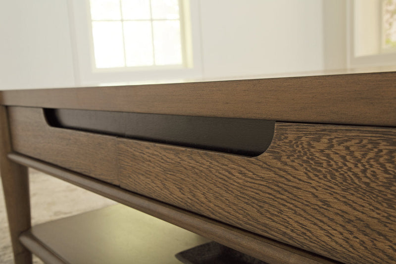 Roanhowe Brown Coffee Table and 2 End Tables -  Ashley - Lara Furniture
