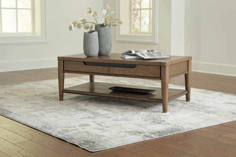 Roanhowe Brown Coffee Table and 2 End Tables -  Ashley - Lara Furniture