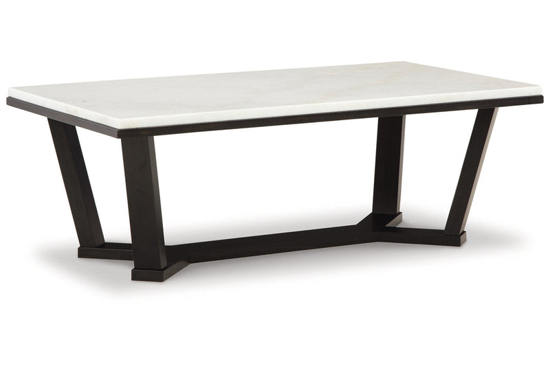 Fostead White/Espresso Coffee Table and 2 Ends -  Ashley - Lara Furniture