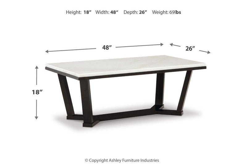 Fostead White/Espresso Coffee Table and 2 Ends -  Ashley - Lara Furniture