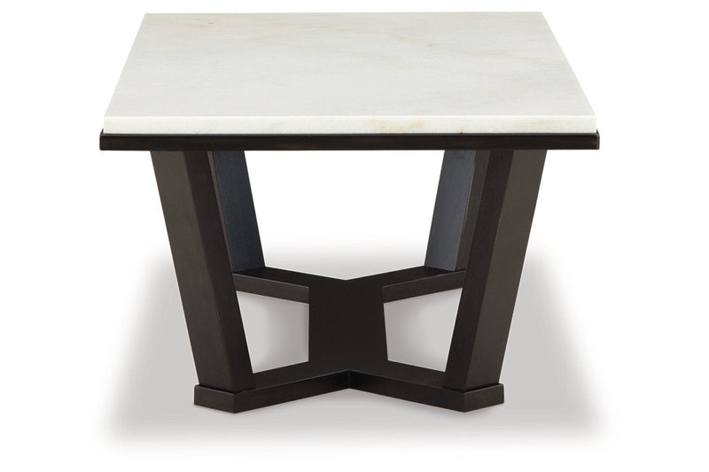 Fostead White/Espresso Coffee Table and 2 Ends -  Ashley - Lara Furniture