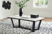 Fostead White/Espresso Coffee Table and 2 Ends -  Ashley - Lara Furniture