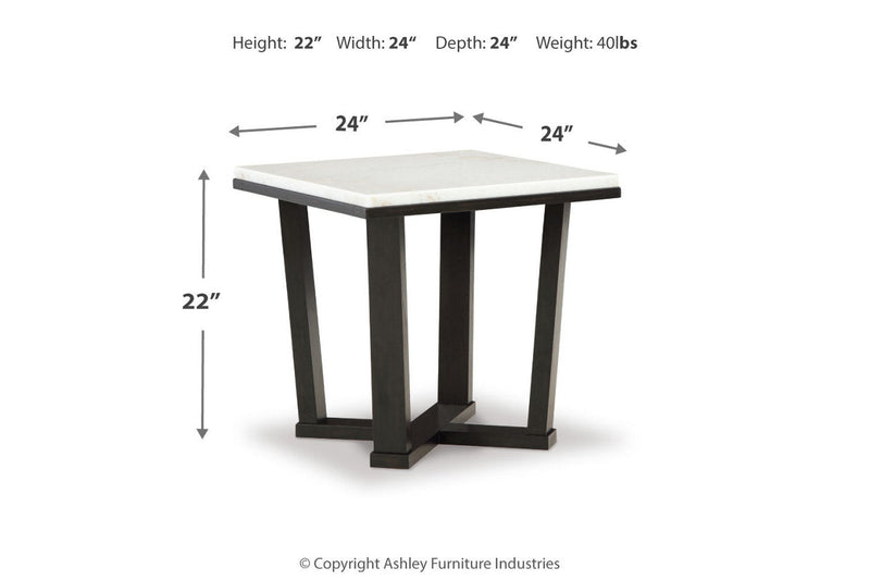Fostead White/Espresso Coffee Table and 2 Ends -  Ashley - Lara Furniture