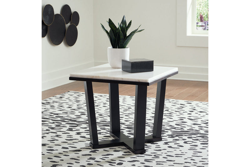Fostead White/Espresso Coffee Table and 2 Ends -  Ashley - Lara Furniture