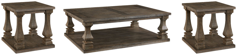 Johnelle Coffee Table with 2 End Tables in Gray from Ashley - Lara Furniture