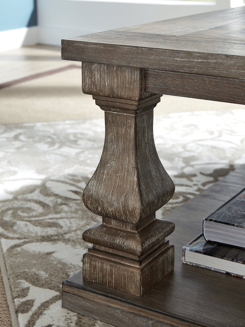 Johnelle Coffee Table with 2 End Tables in Gray from Ashley - Lara Furniture