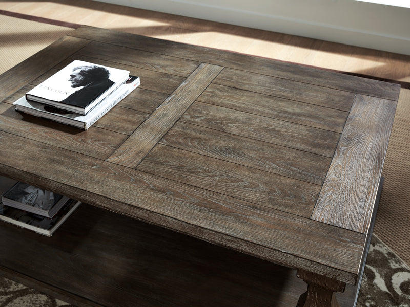 Johnelle Coffee Table with 2 End Tables in Gray from Ashley - Lara Furniture