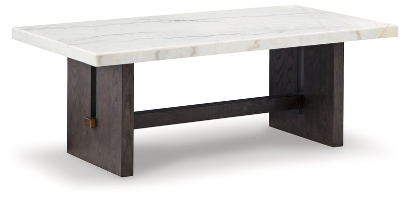 Burkhaus White/Dark Brown Coffee Table and 2 End Tables Set from Ashley - Lara Furniture