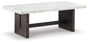 Burkhaus White/Dark Brown Coffee Table and 2 End Tables Set from Ashley - Lara Furniture