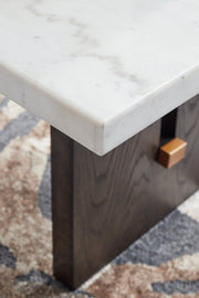 Burkhaus White/Dark Brown Coffee Table and 2 End Tables Set from Ashley - Lara Furniture