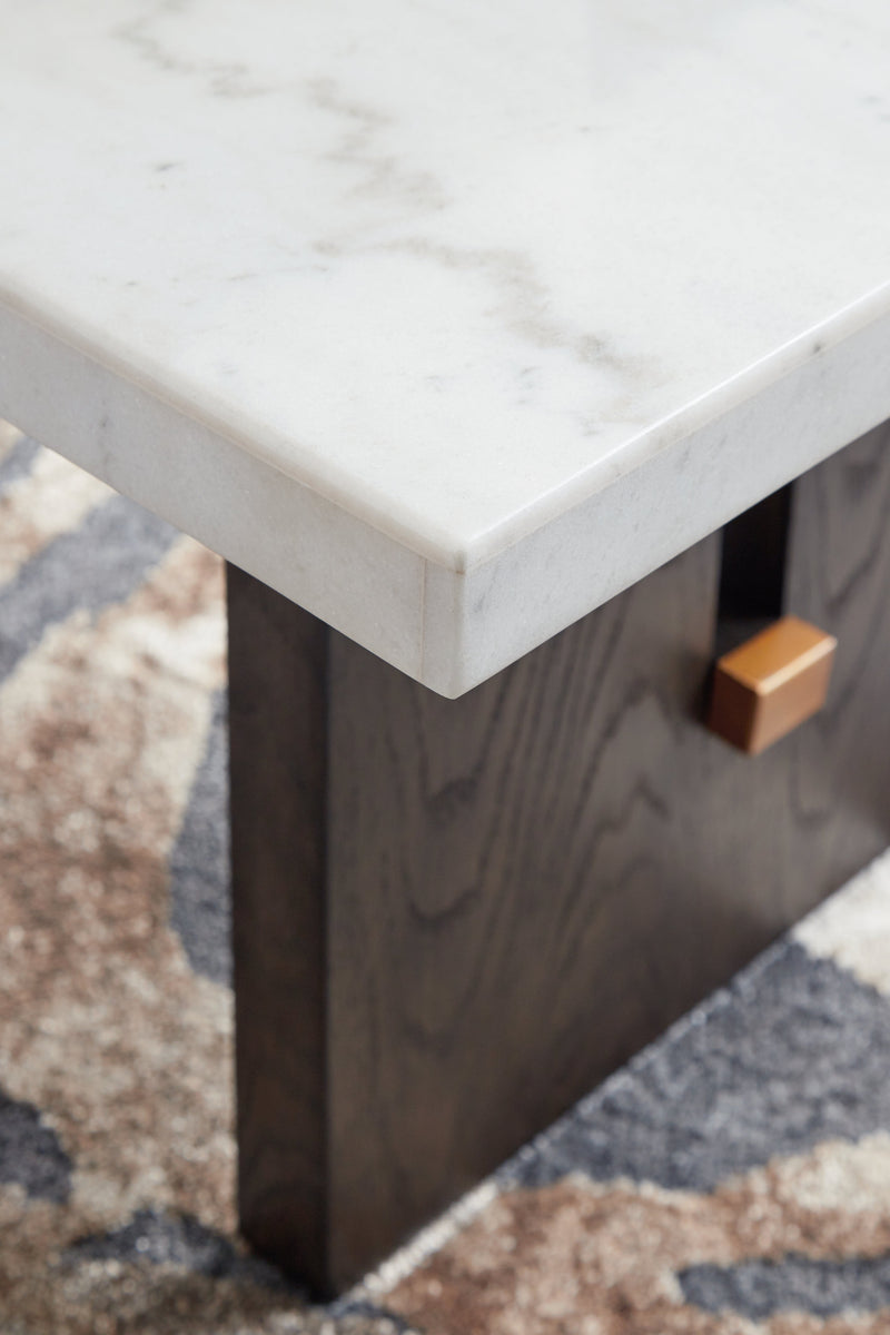 Burkhaus White/Dark Brown Coffee Table and 2 End Tables Set from Ashley - Lara Furniture