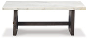 Burkhaus White/Dark Brown Coffee Table and 2 End Tables Set from Ashley - Lara Furniture