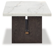 Burkhaus White/Dark Brown Coffee Table and 2 End Tables Set from Ashley - Lara Furniture