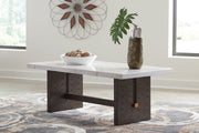 Burkhaus White/Dark Brown Coffee Table and 2 End Tables Set from Ashley - Lara Furniture